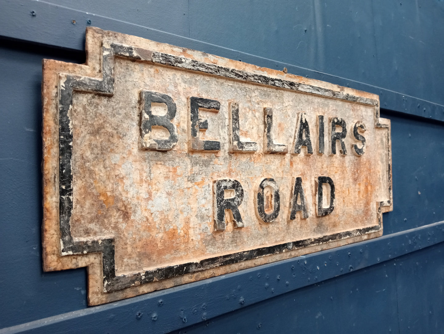 Bellairs road cast iron street sign