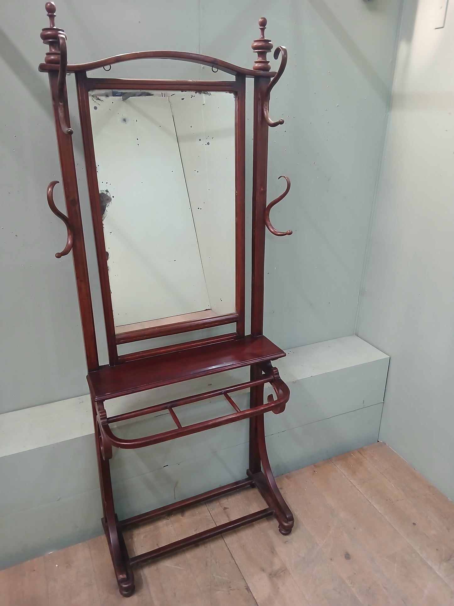 Bentwood mirrored hall stand by Thonet