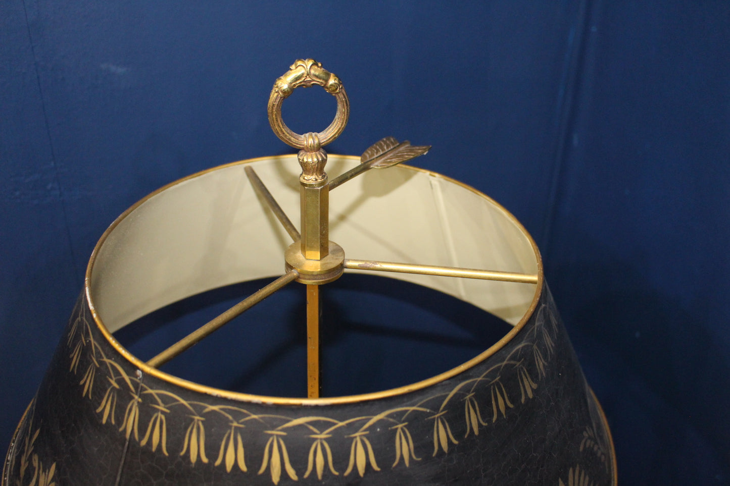 Brass Bouilette table lamp enamel shade