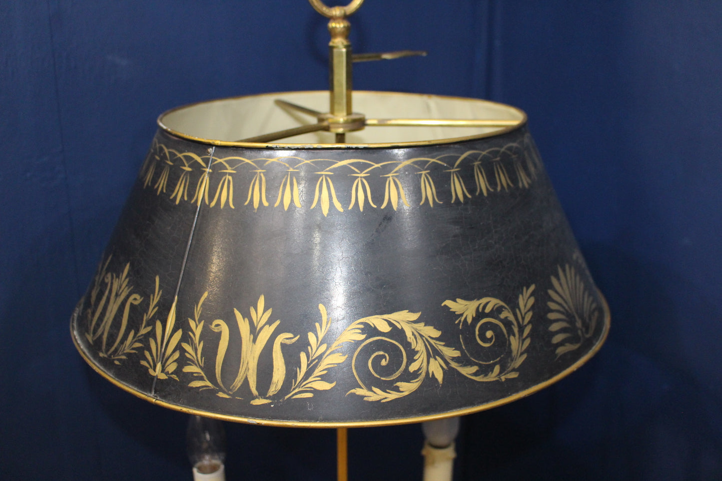 Brass Bouilette table lamp enamel shade