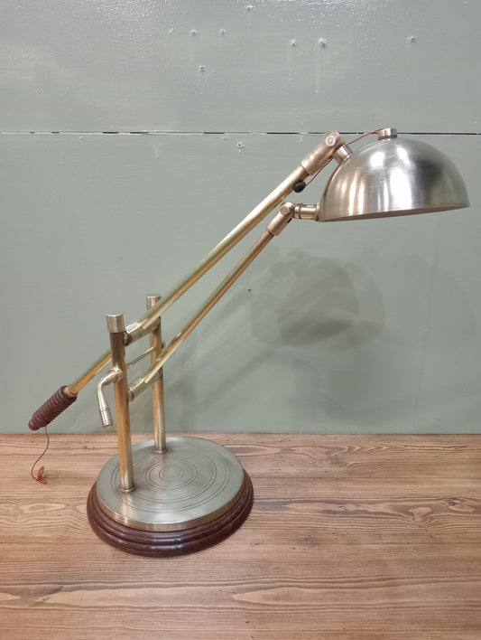 Brass angle poise table desk lamp