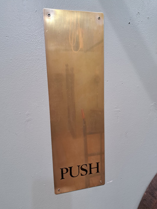 Brass door push plate