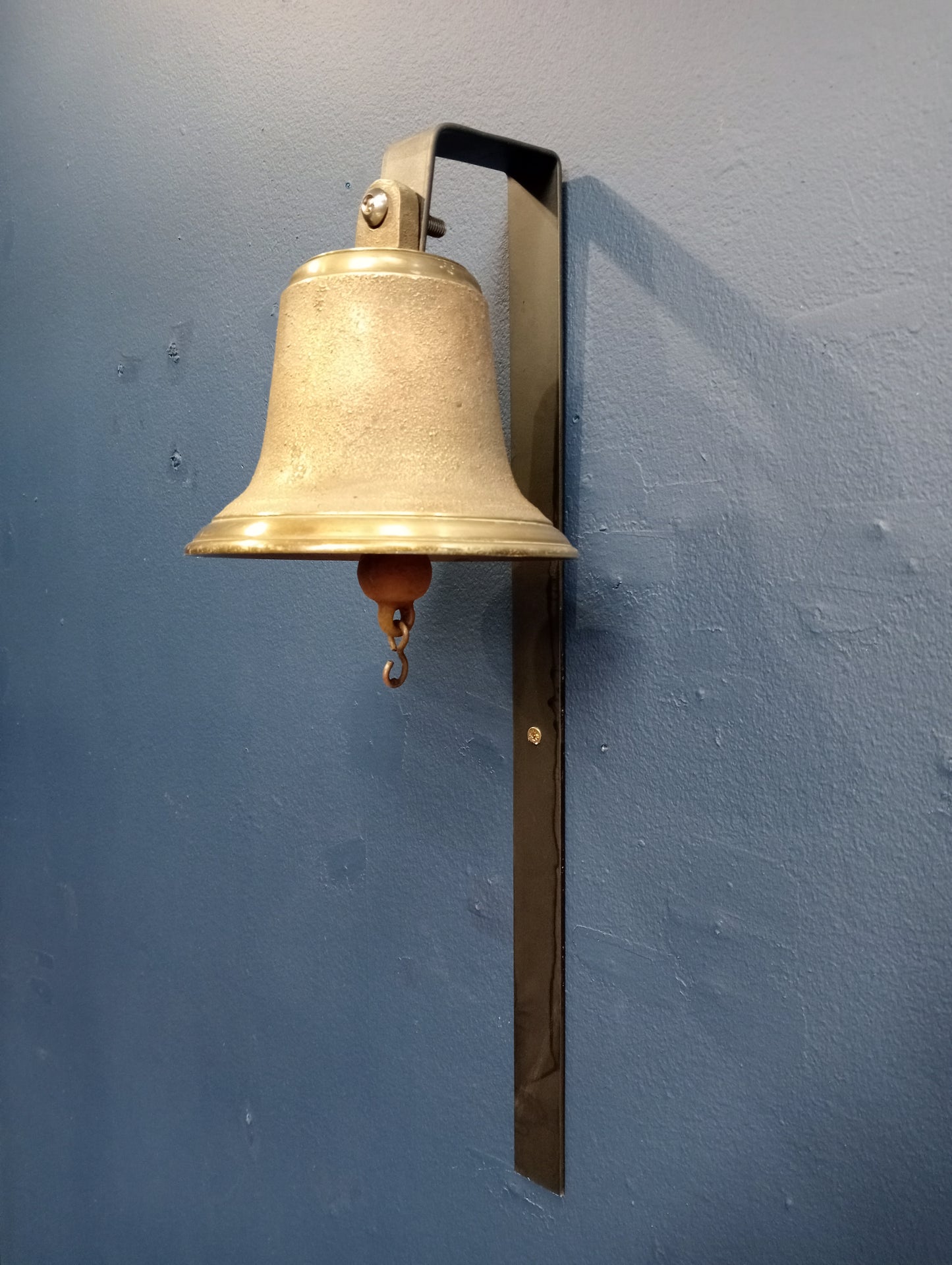 Brass school bell and bracket a