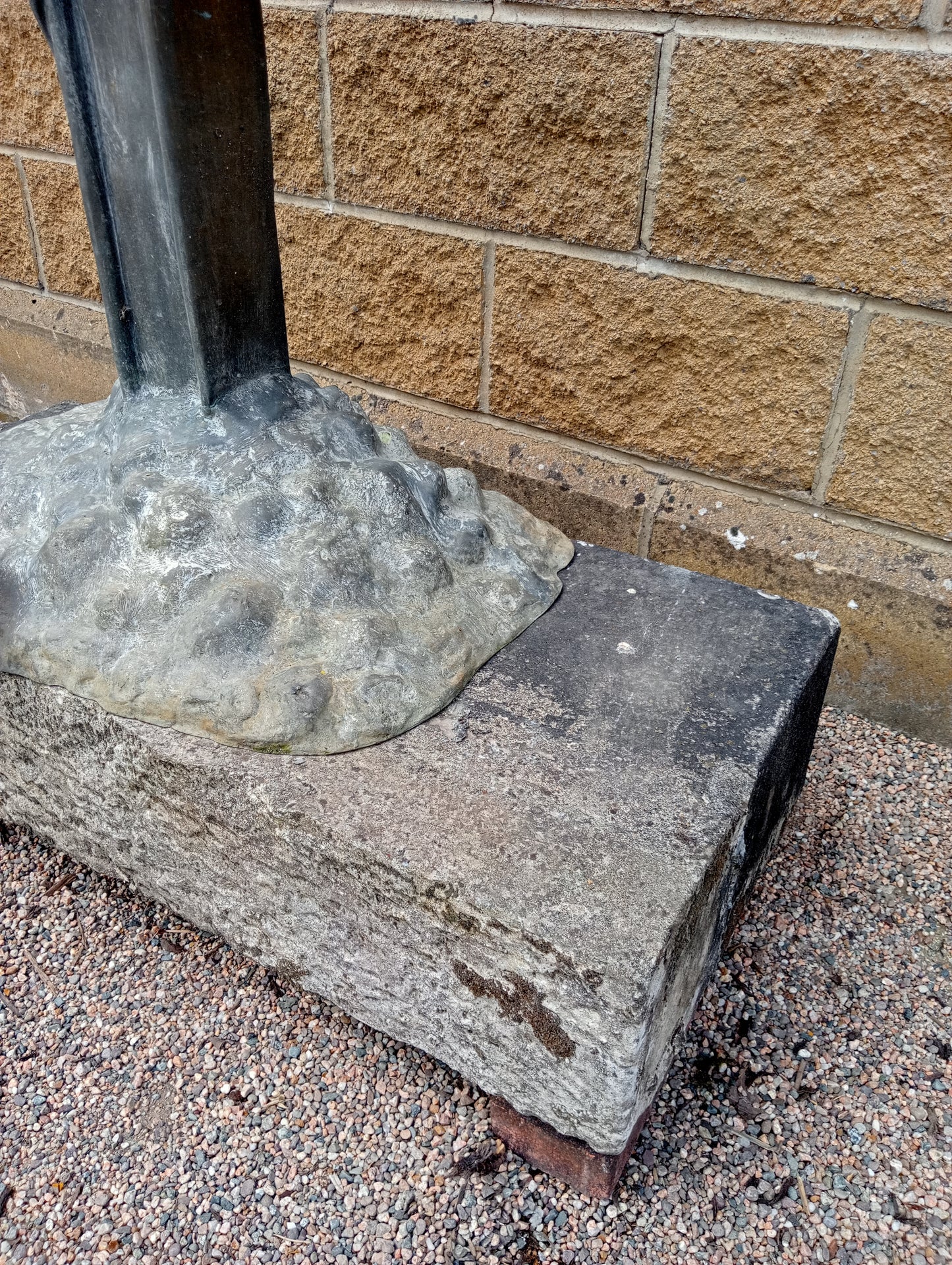 Bronze cross on Sandstone base