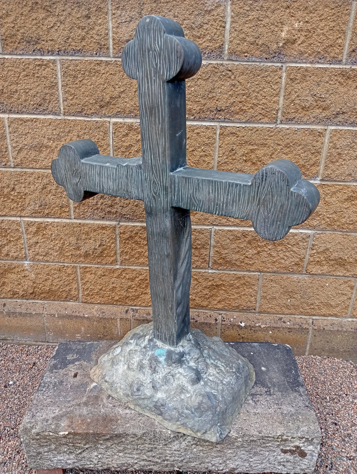 Bronze cross on Sandstone base