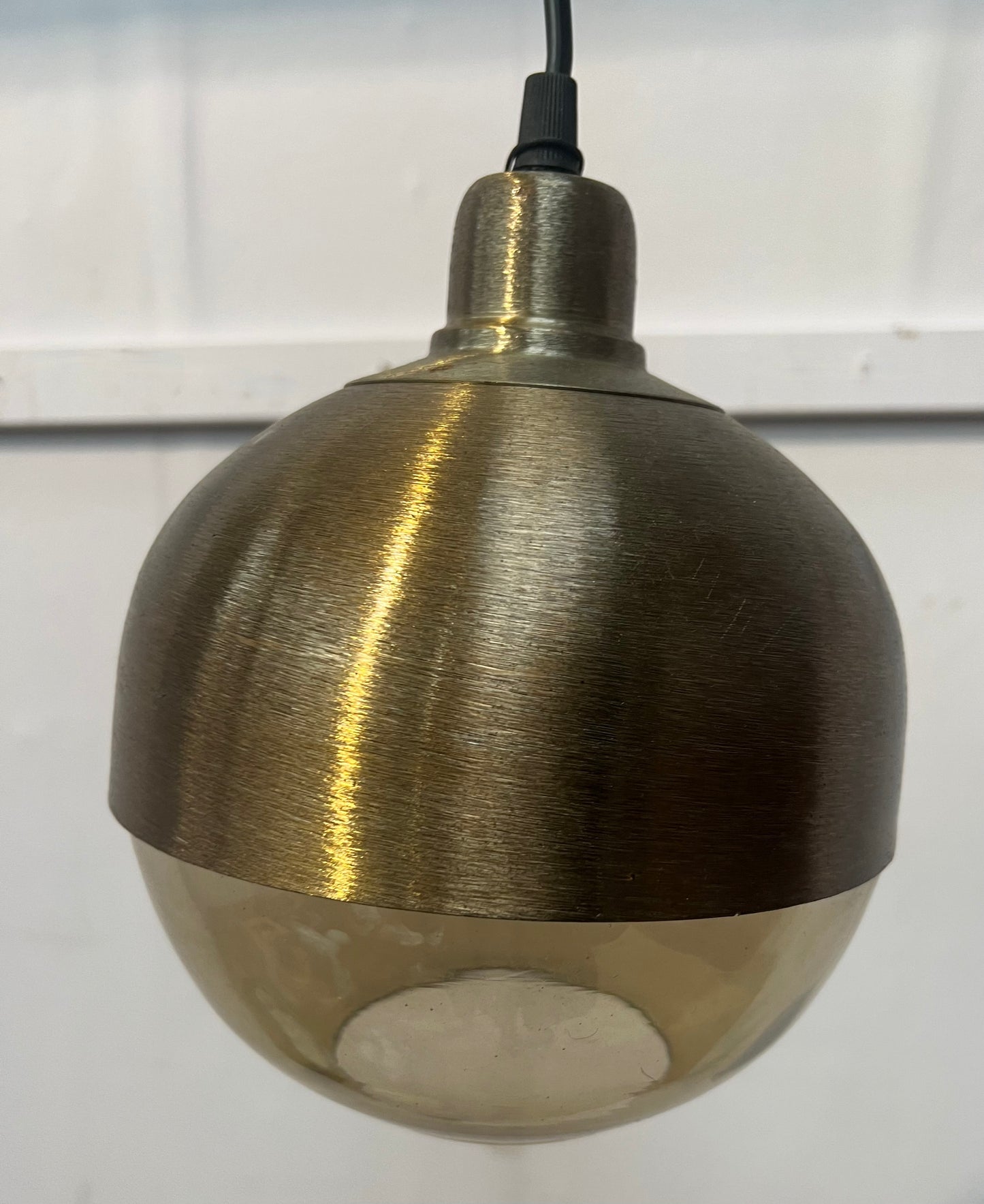 Bronze effect hanging lamp  with glass dome