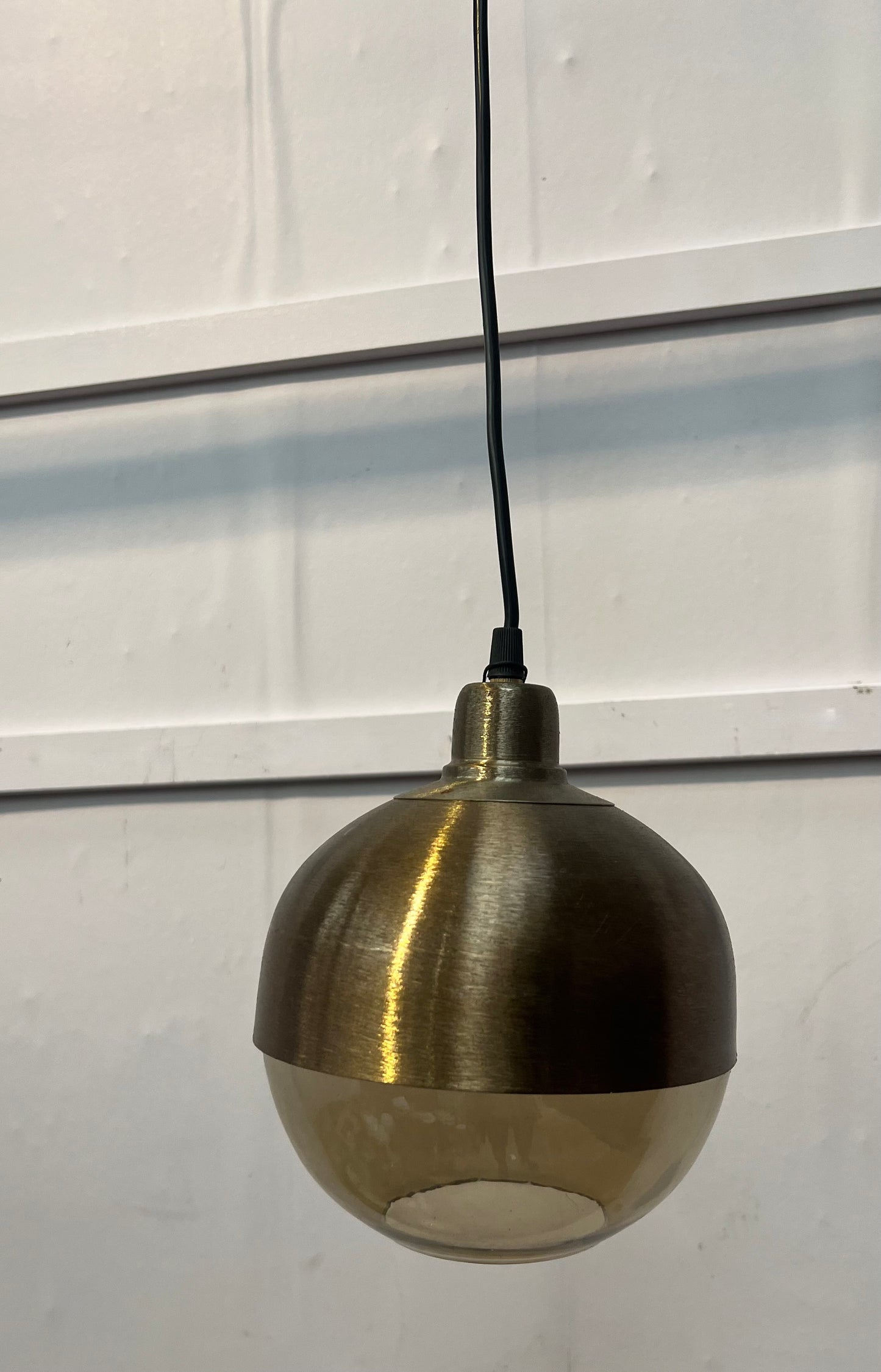 Bronze effect hanging lamp  with glass dome