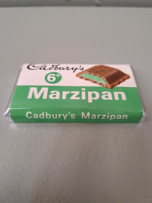 Cadburys Marzipan 6D dummy chocolate bar shop display circa 1940s