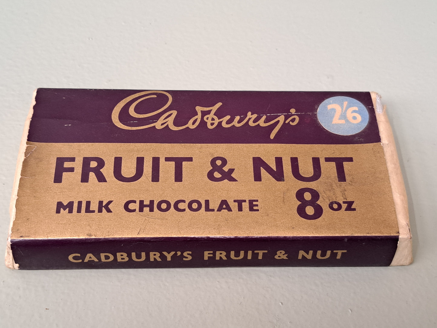 Cadburys fruit and nut priced 2'6 8oz dummy shop display 1940s