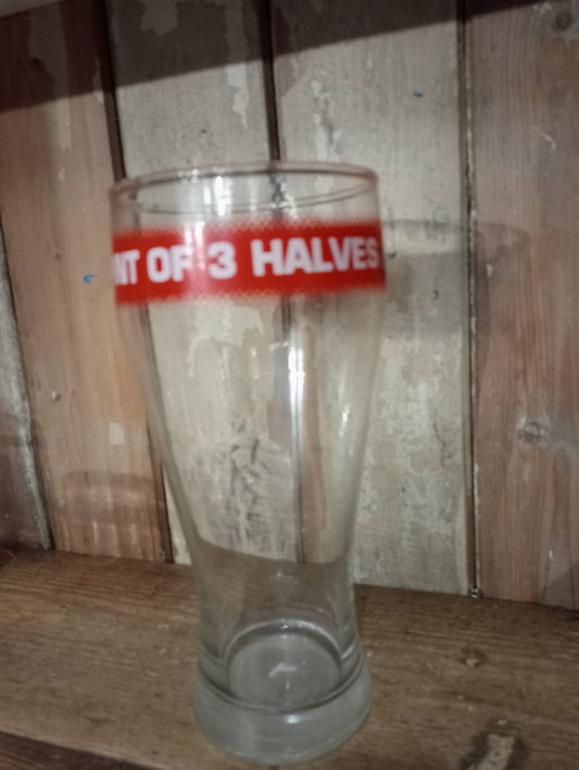 Carling pint of three halves glass