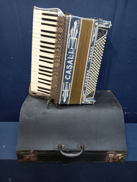 Casali Italian piano keyed accordian with case