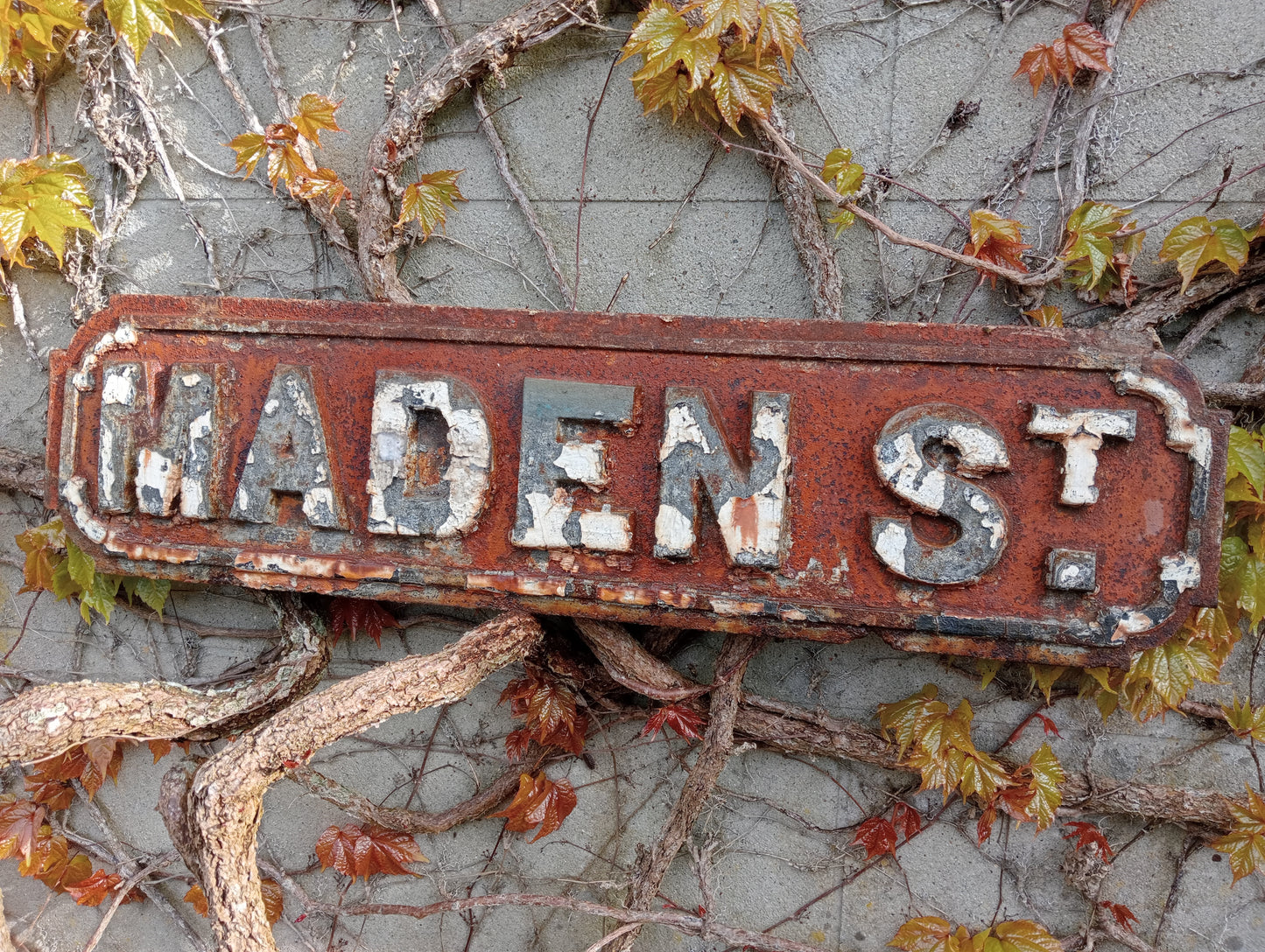 Cast iron Street sign Maden St