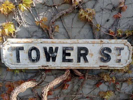 Cast iron Street sign Tower St