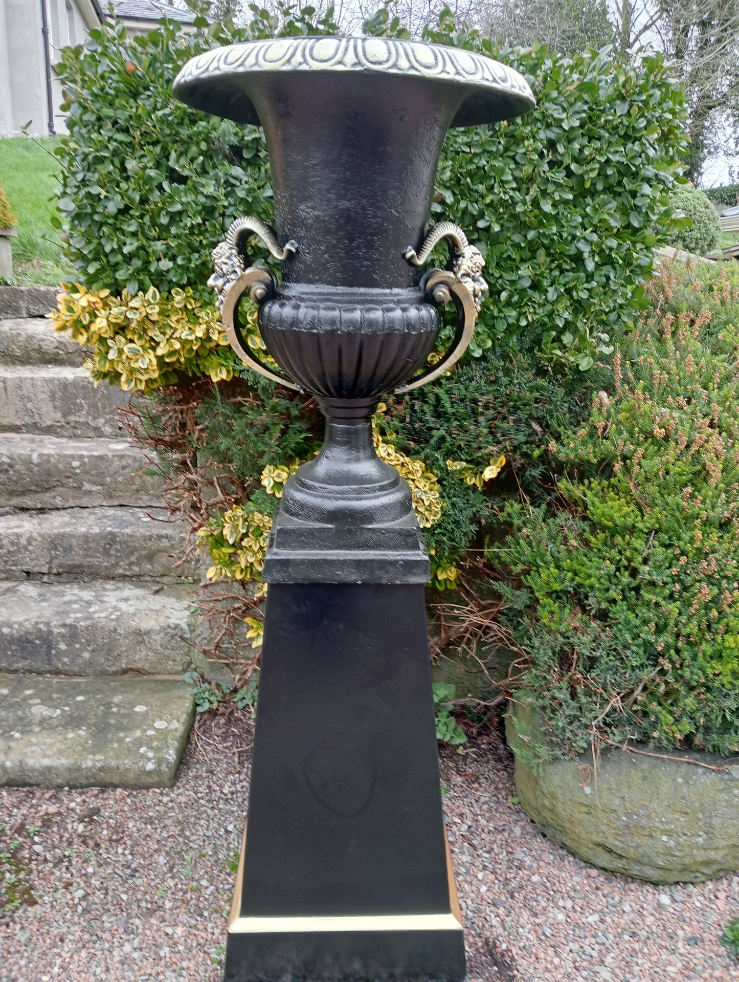 Cast iron urns and bases