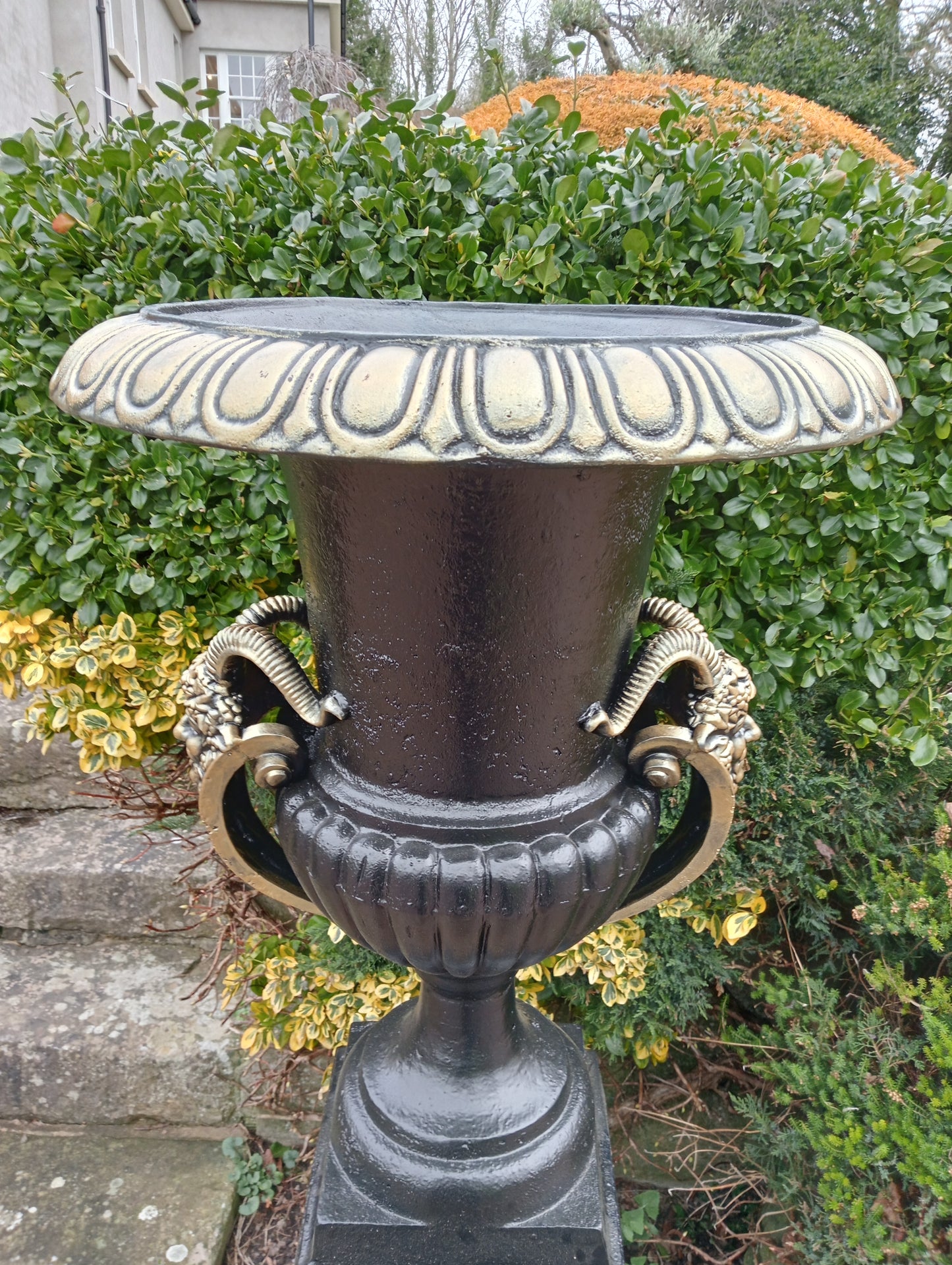 Cast iron urns and bases