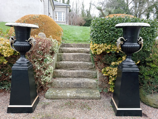 Cast iron urns and bases