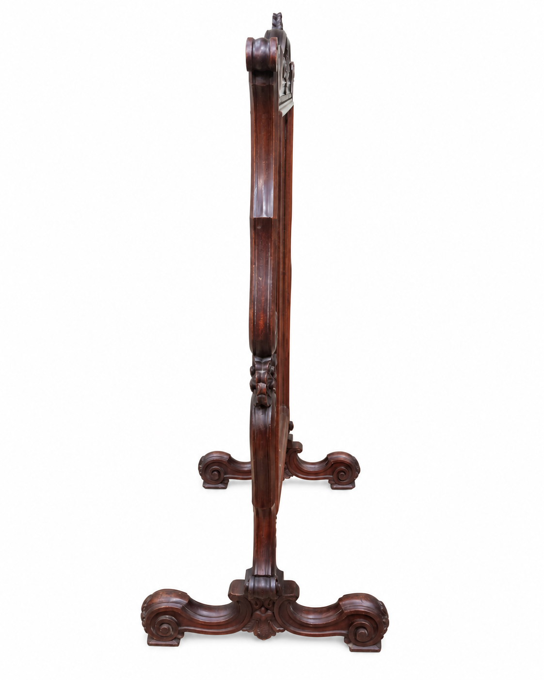 Victorian Carved Mahogany Double-Sided Cheval Mirror with Bevelled Glass