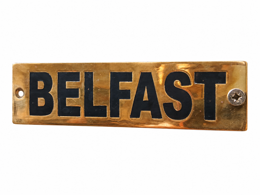 Vintage Brass “Belfast” Sign