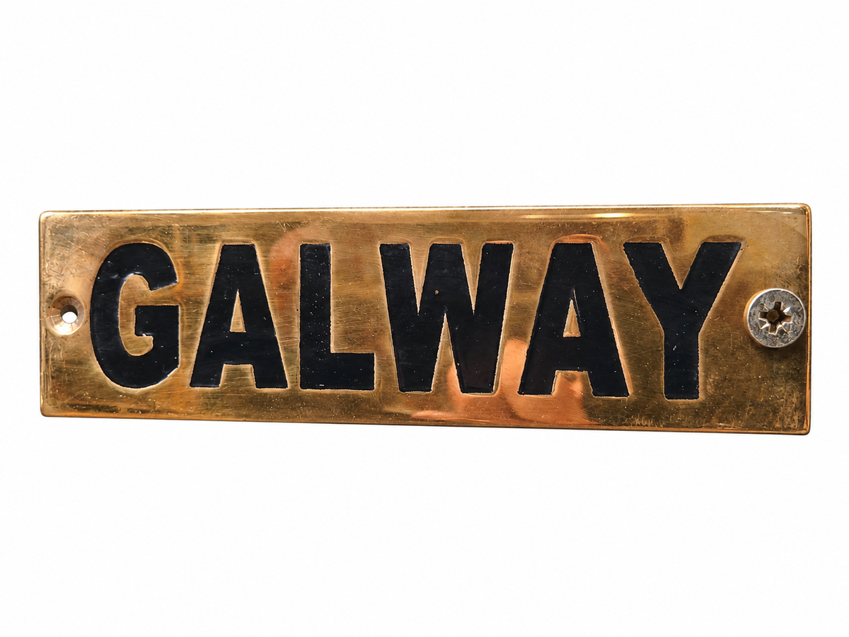 Vintage Brass “Galway” Sign