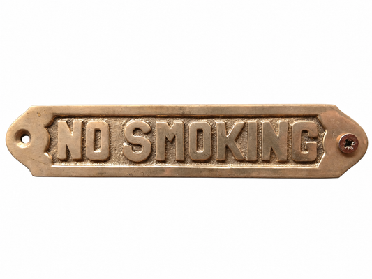 Vintage Cast Brass “No Smoking” Sign