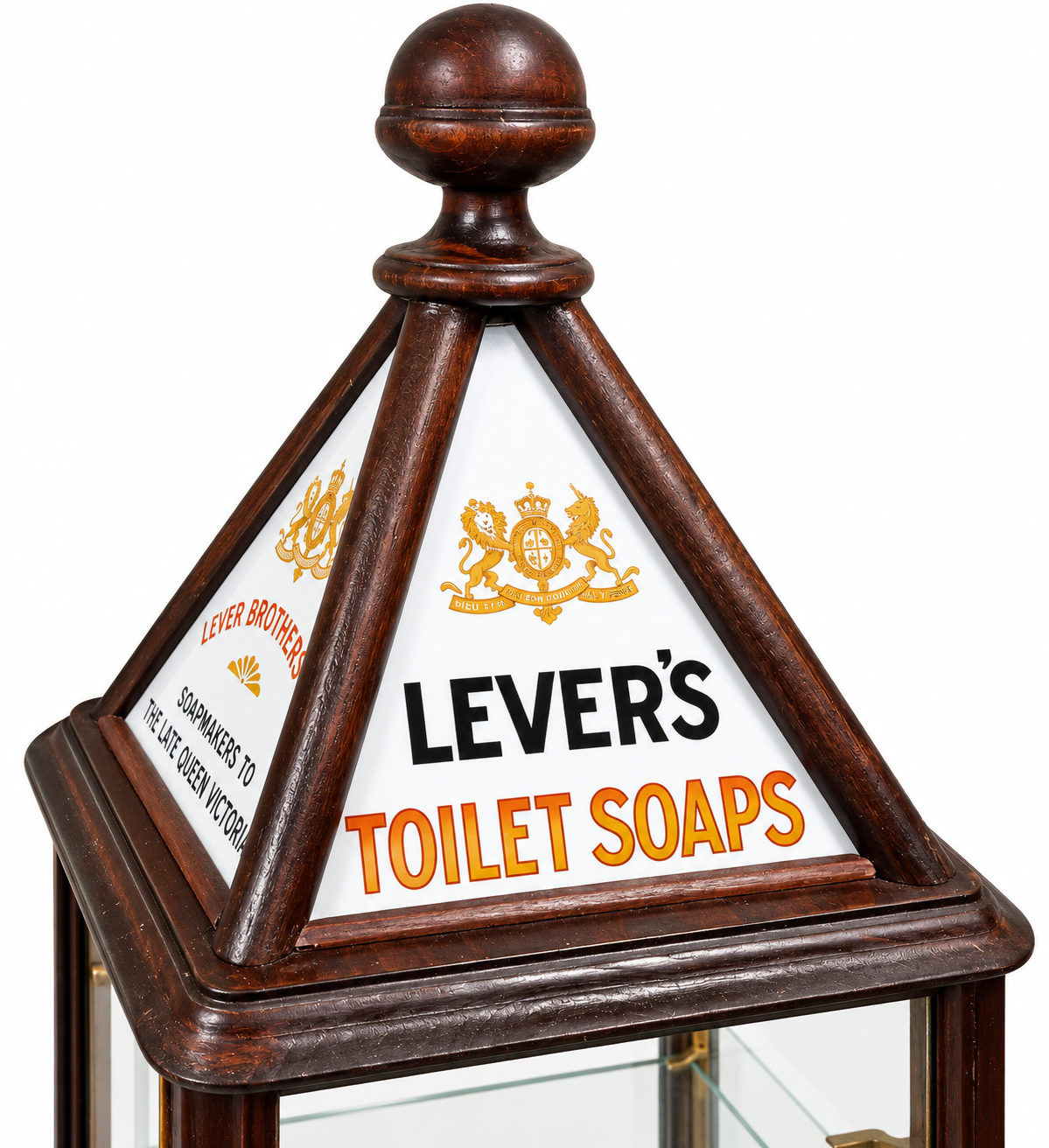 Lever brothers soap makers mahogany revolving three tier cabinet
