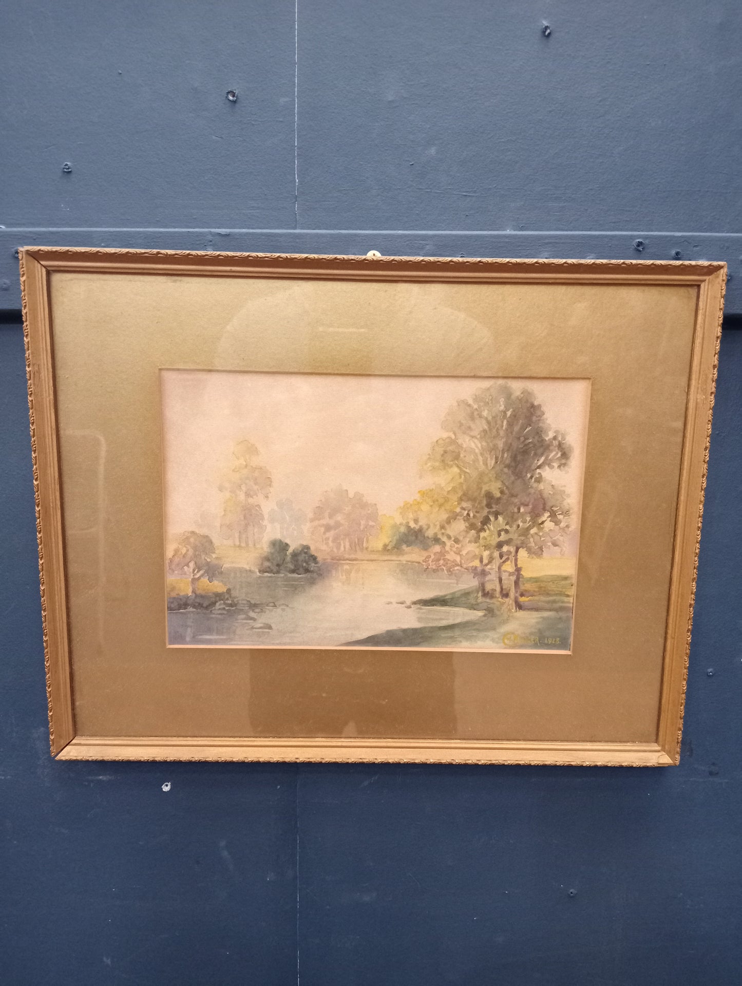 Circa 1928 Lake watercolour by C.W Kidger