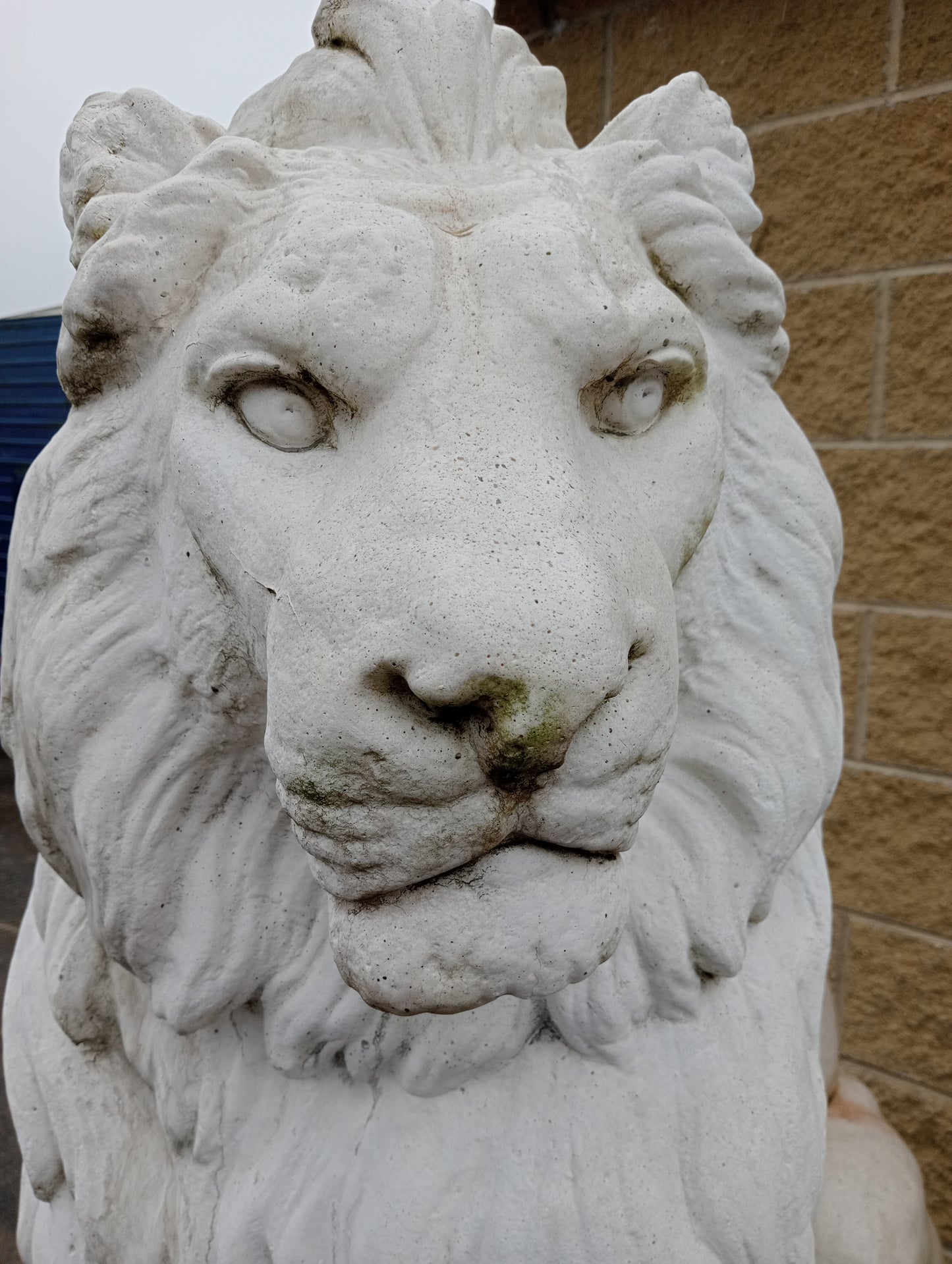 Composition stone lions and bases