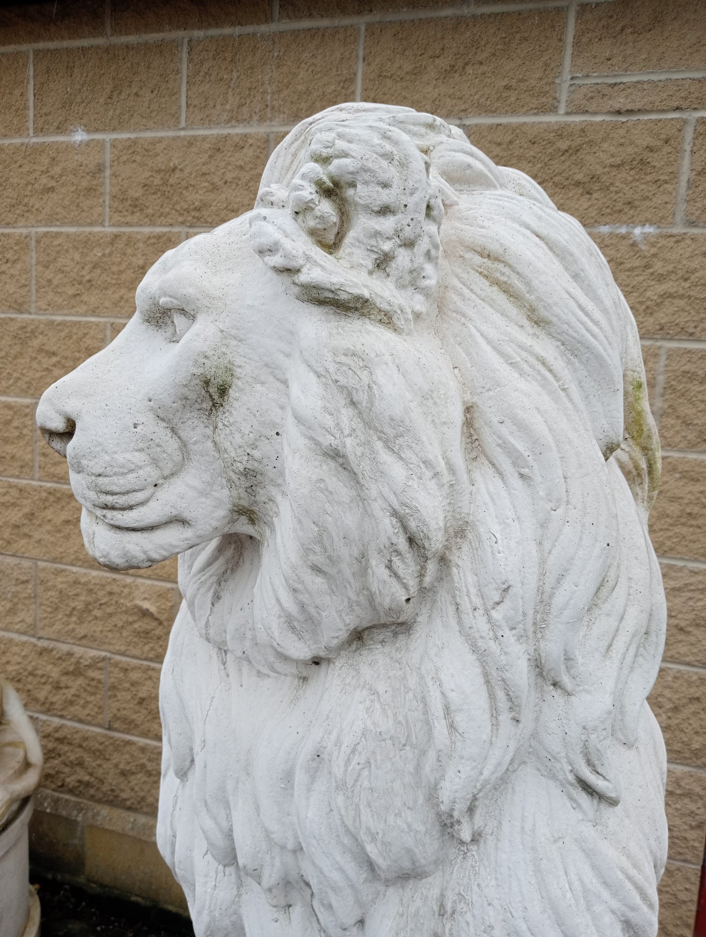 Composition stone lions and bases