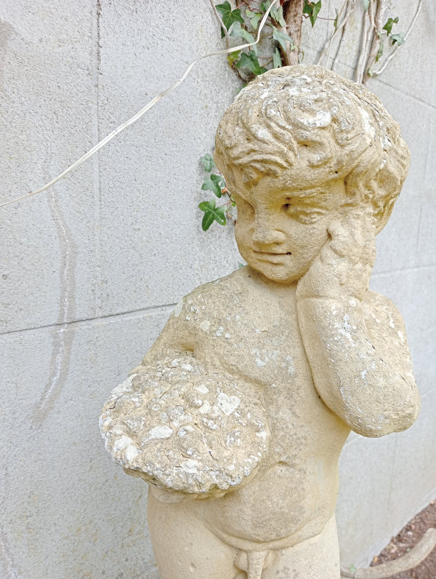 Composition stone of boy figure