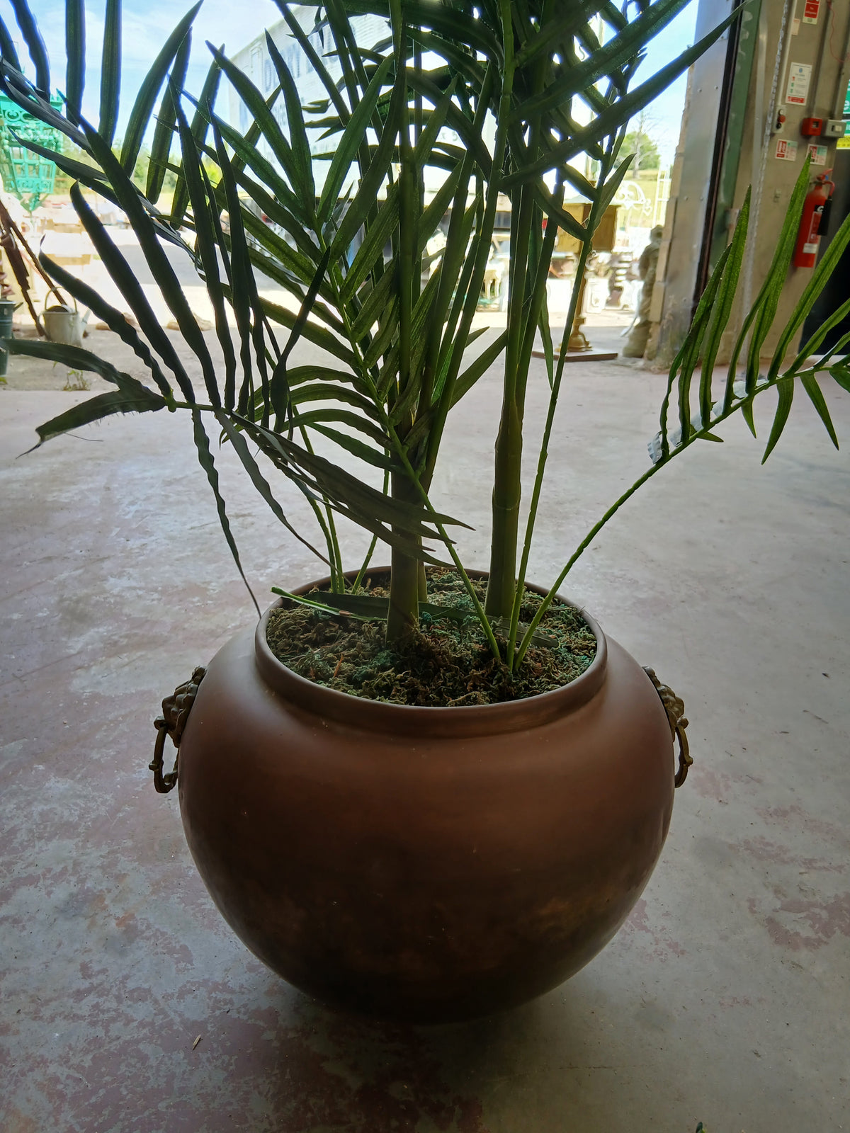 Copper Plant Pot with Brass Handles