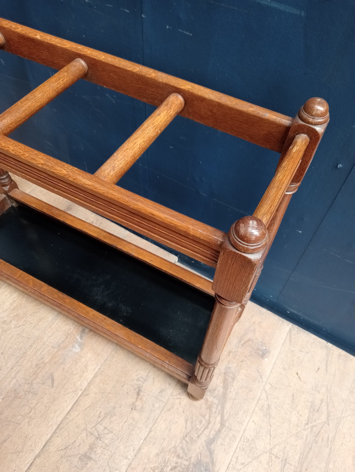 Edwardian oak stick stand