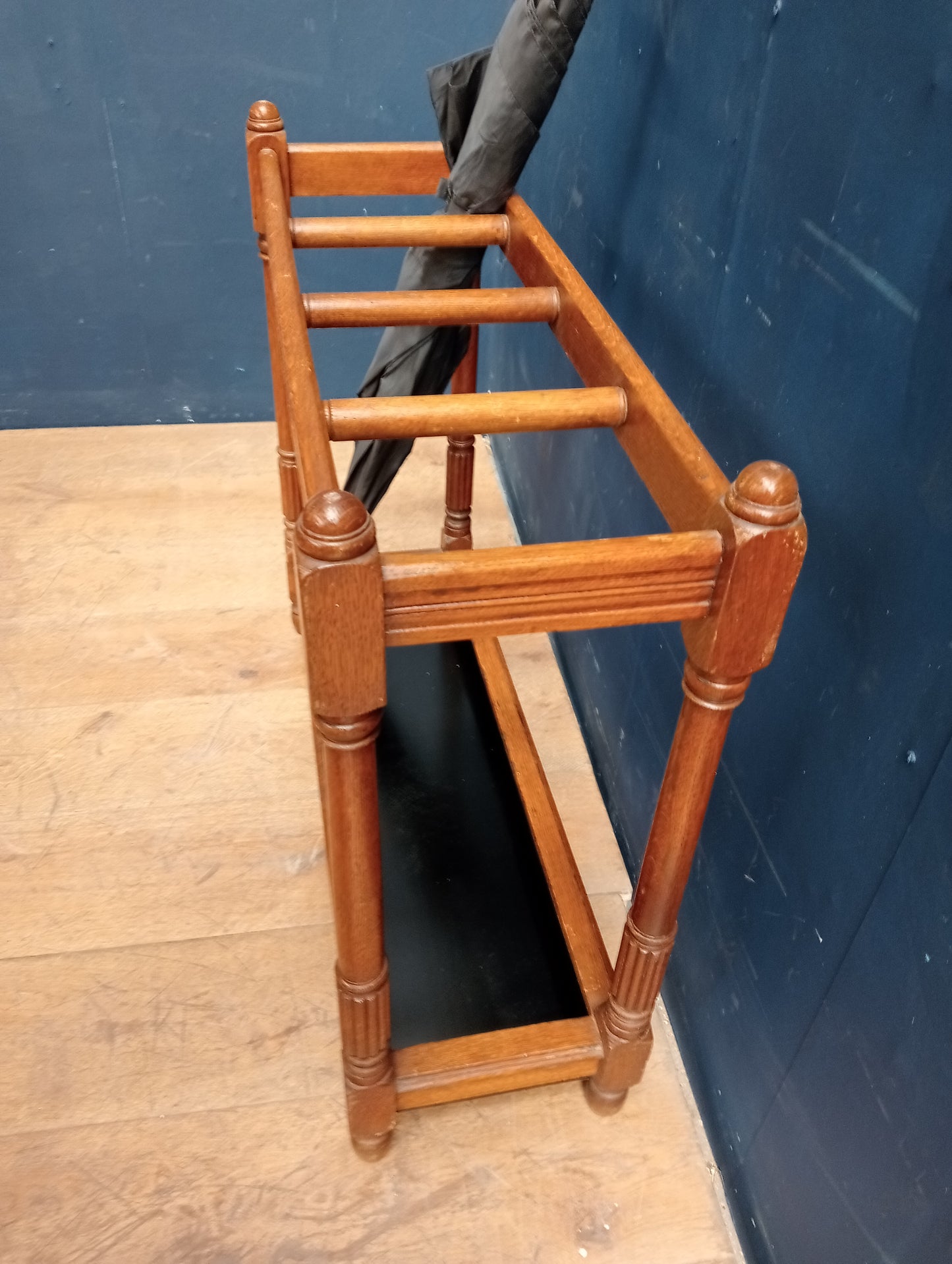 Edwardian oak stick stand