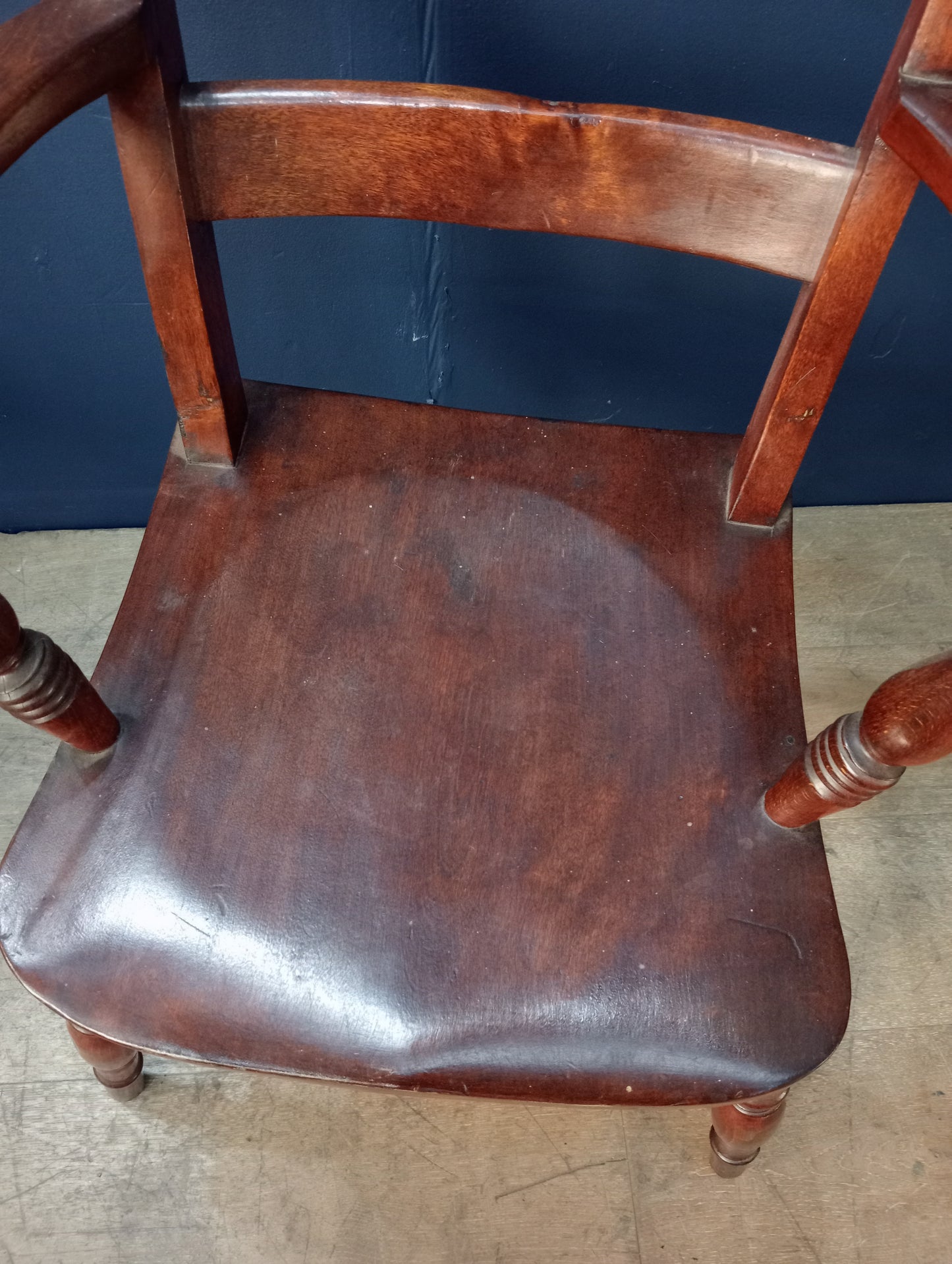 Elm armchair dished seat