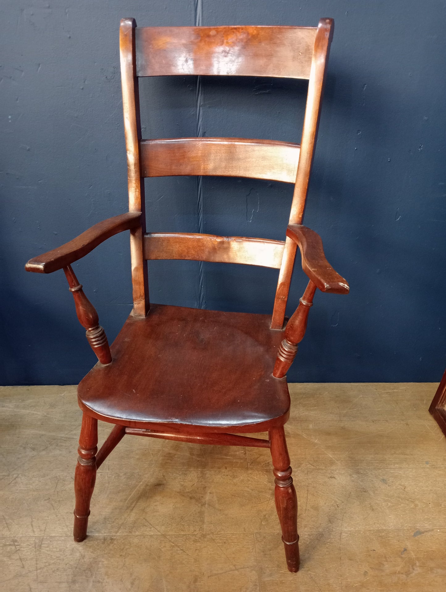 Elm armchair dished seat