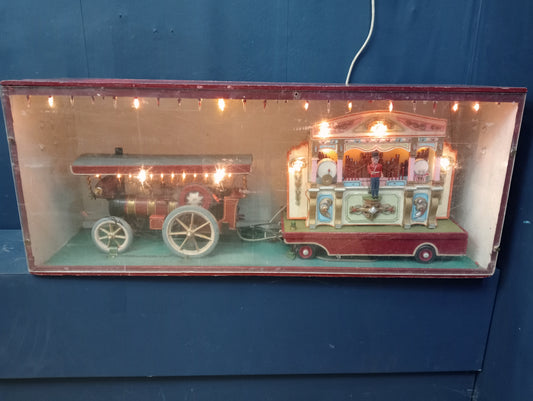 Fairground model of organ and steamtrain