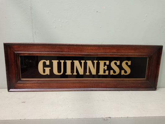Framed Guinness sign black glass