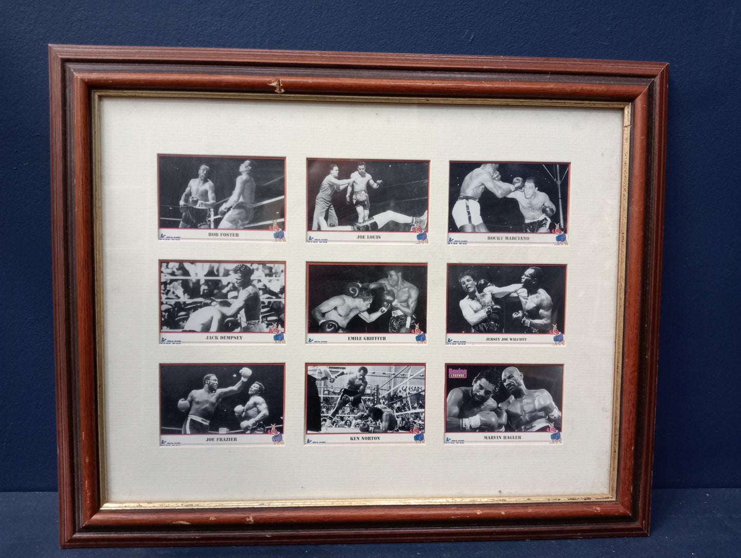 Framed boxer collectors cards