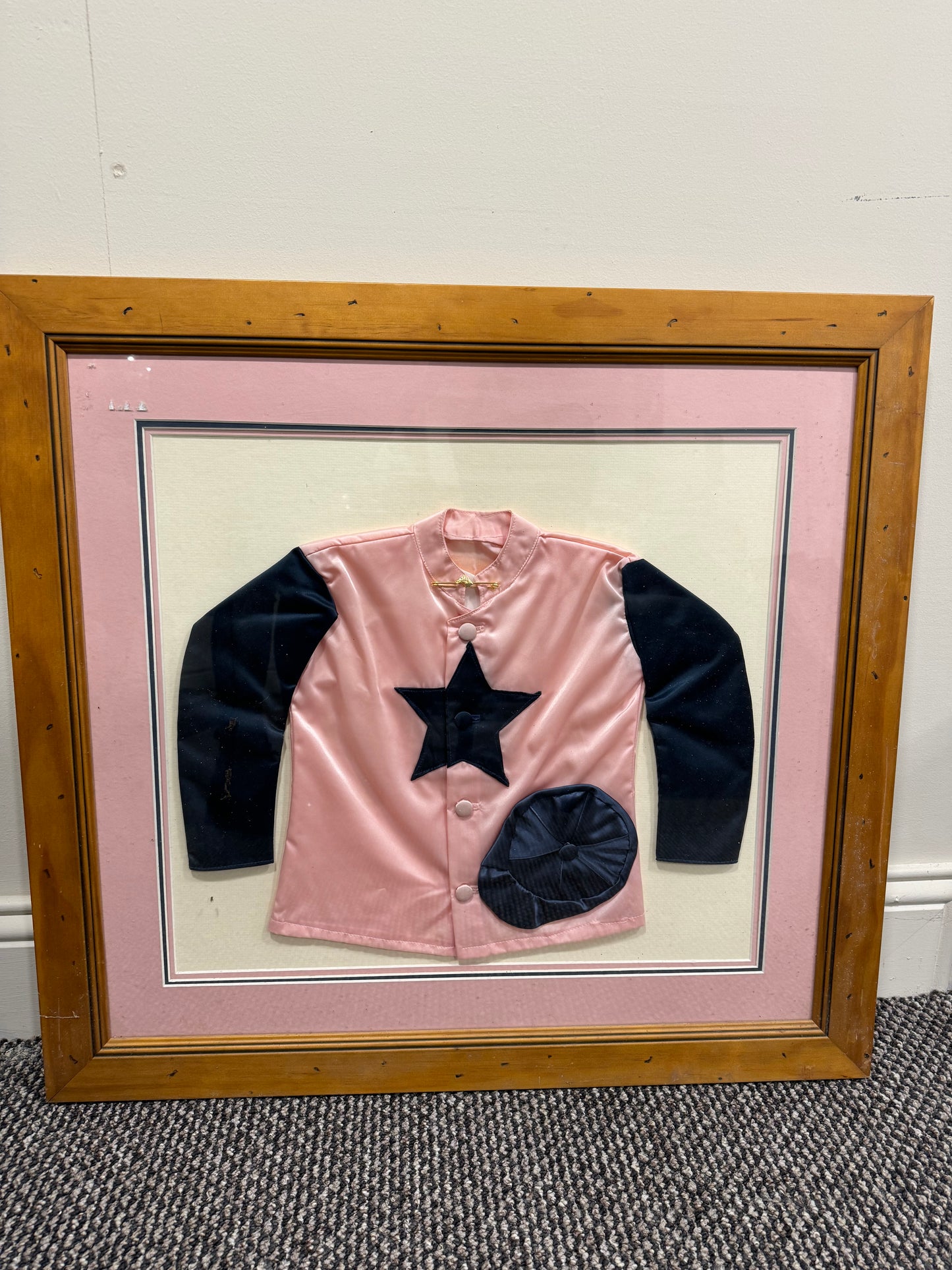 Framed horse jockey jersey