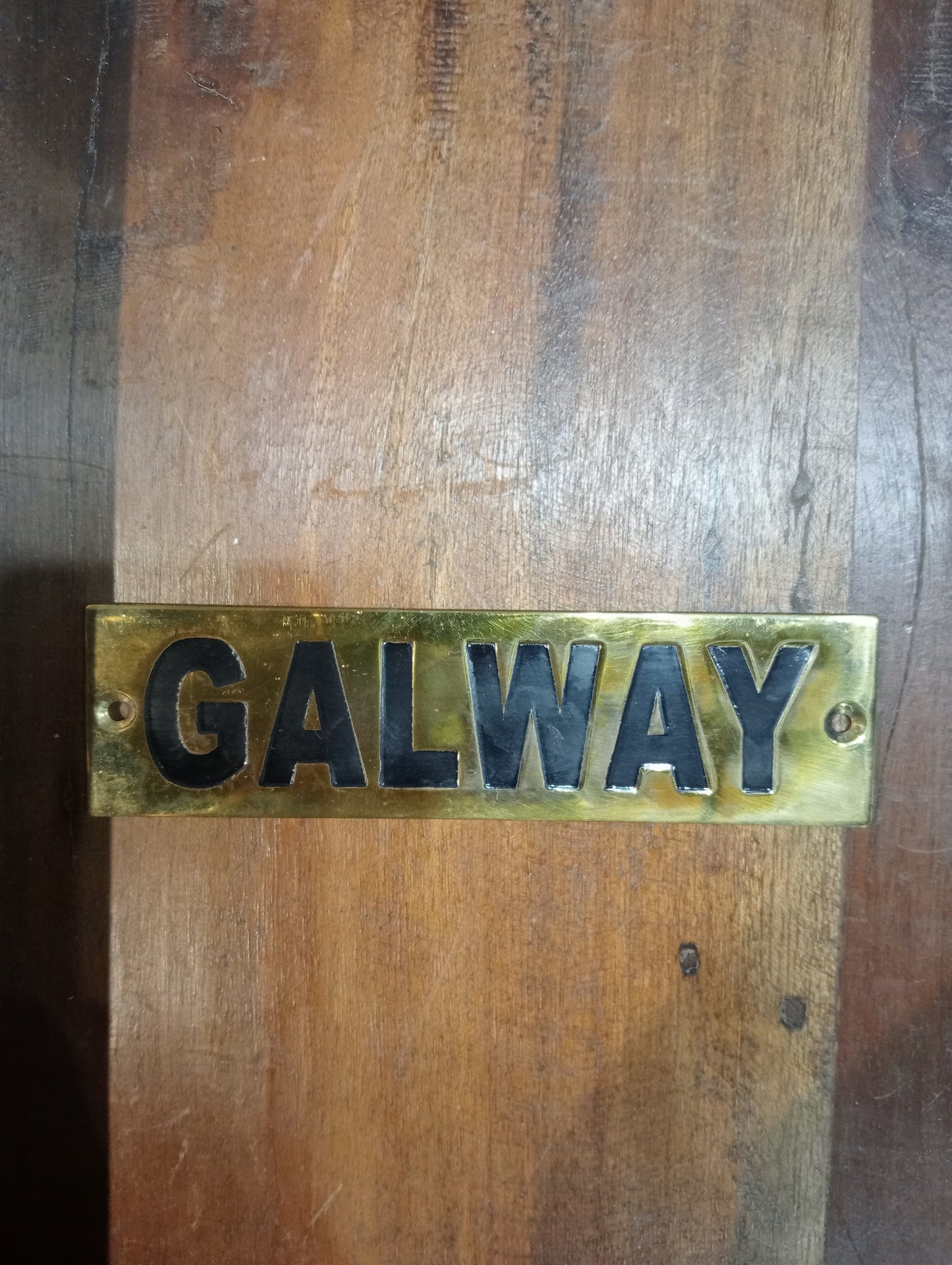 Galway brass sign