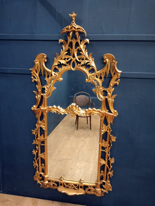 Gilt wood pier mirror with shelf