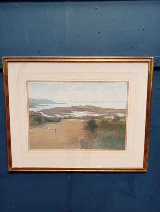 Golf scene picture gilt frame