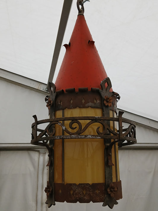 Gothic revival lantern opaque glass