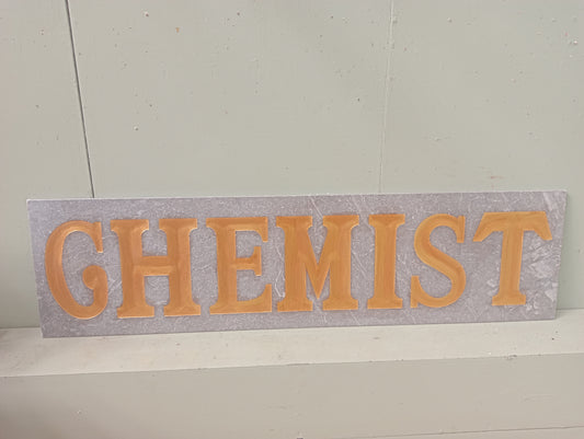 Granite chemist advertising shop sign gold gilt