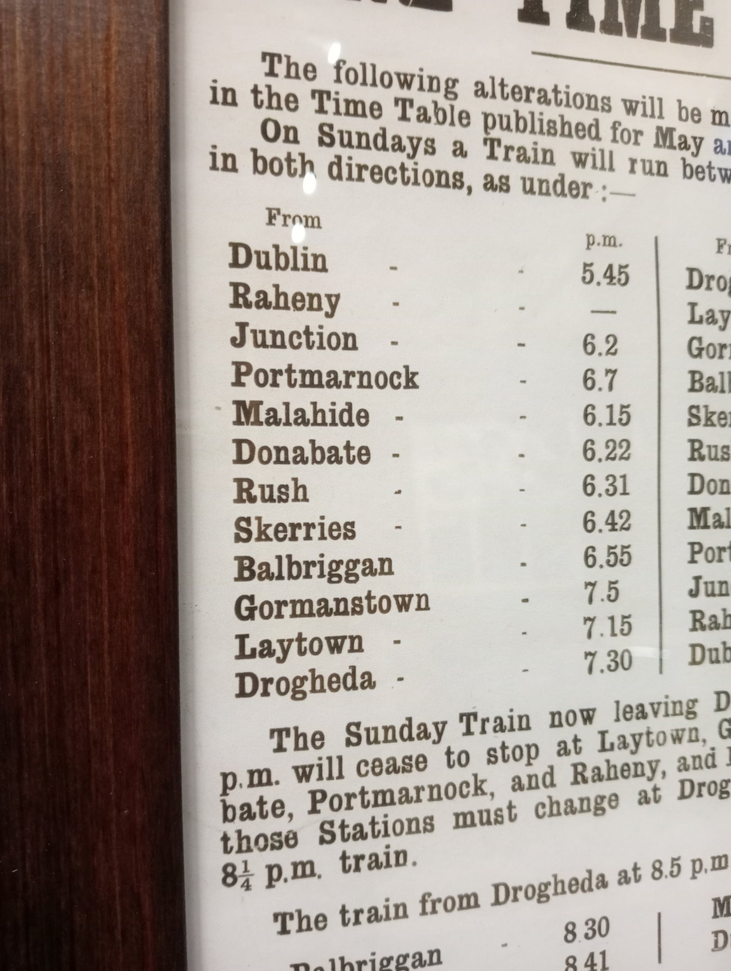 Great Northern railway time table