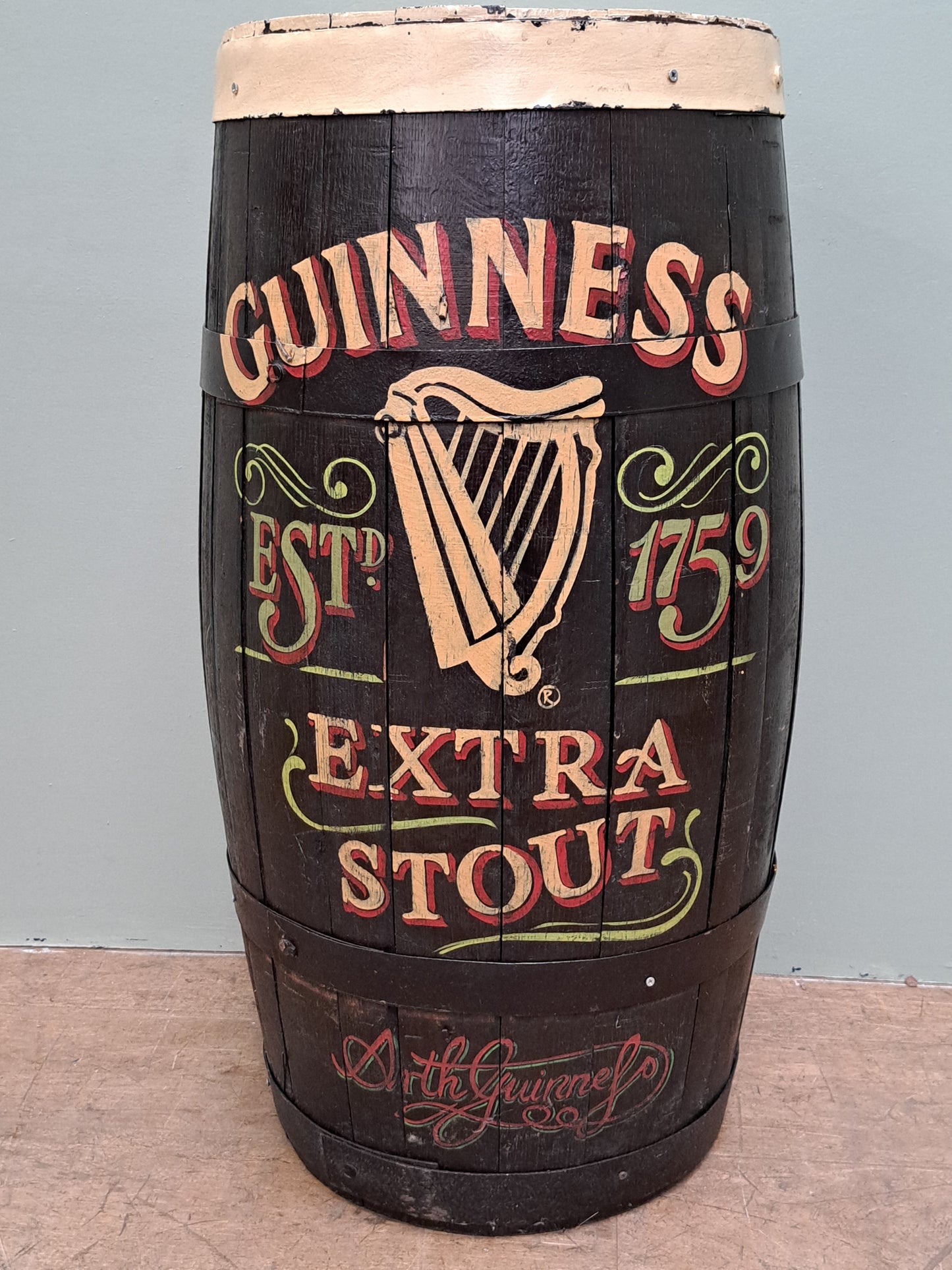 Painted Guinness barrel