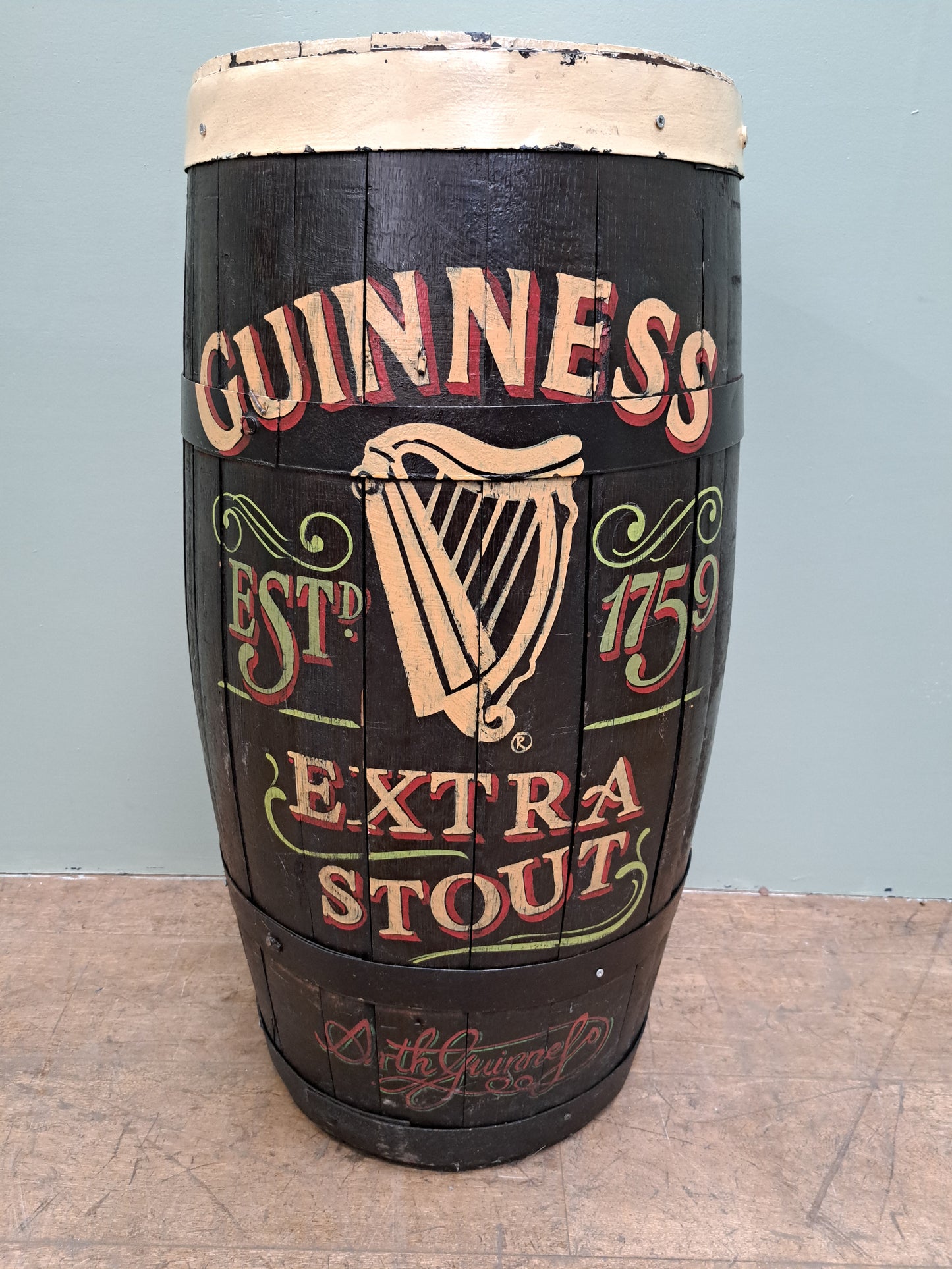 Painted Guinness barrel