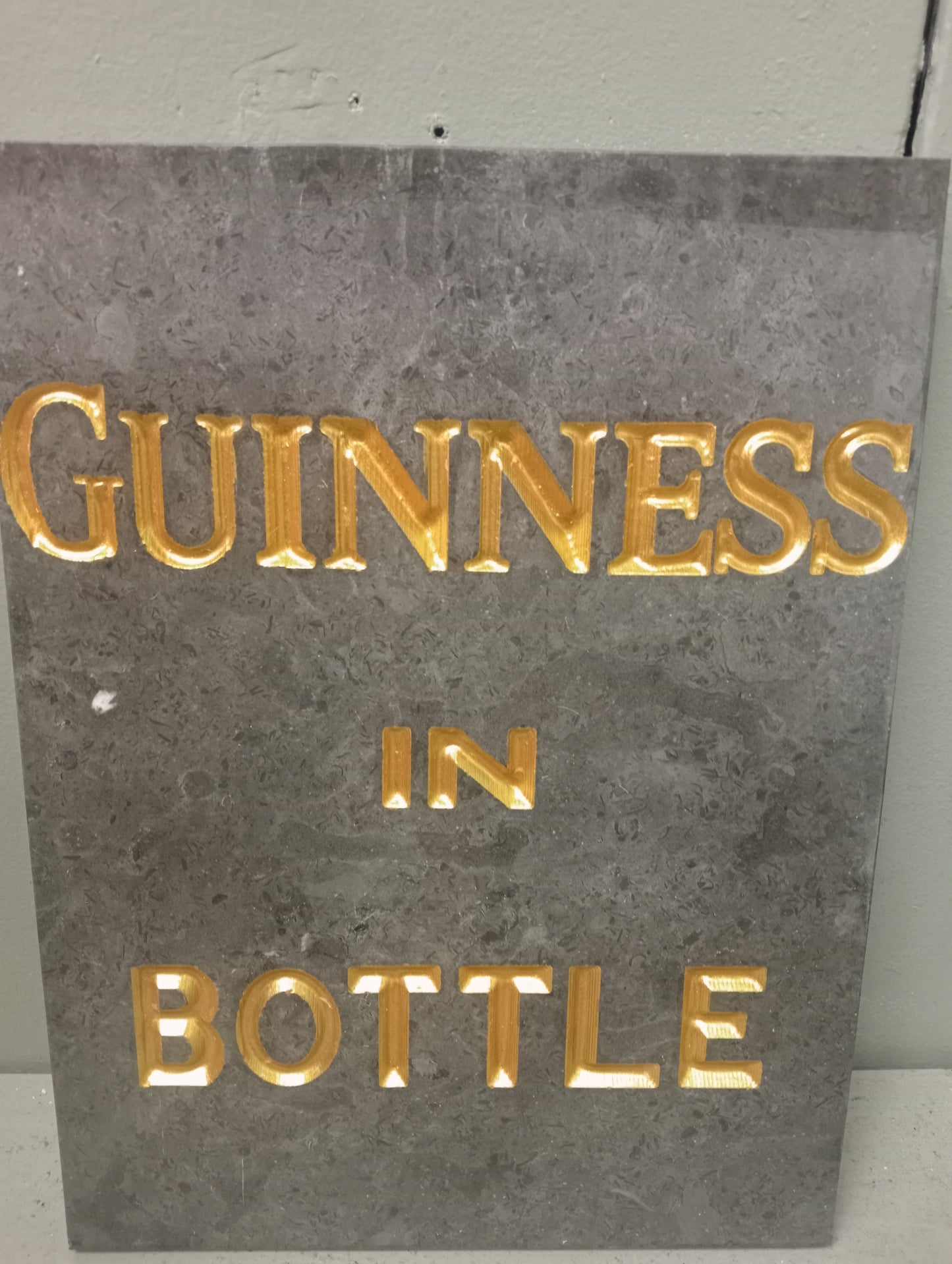 Guinness in bottle granite sign