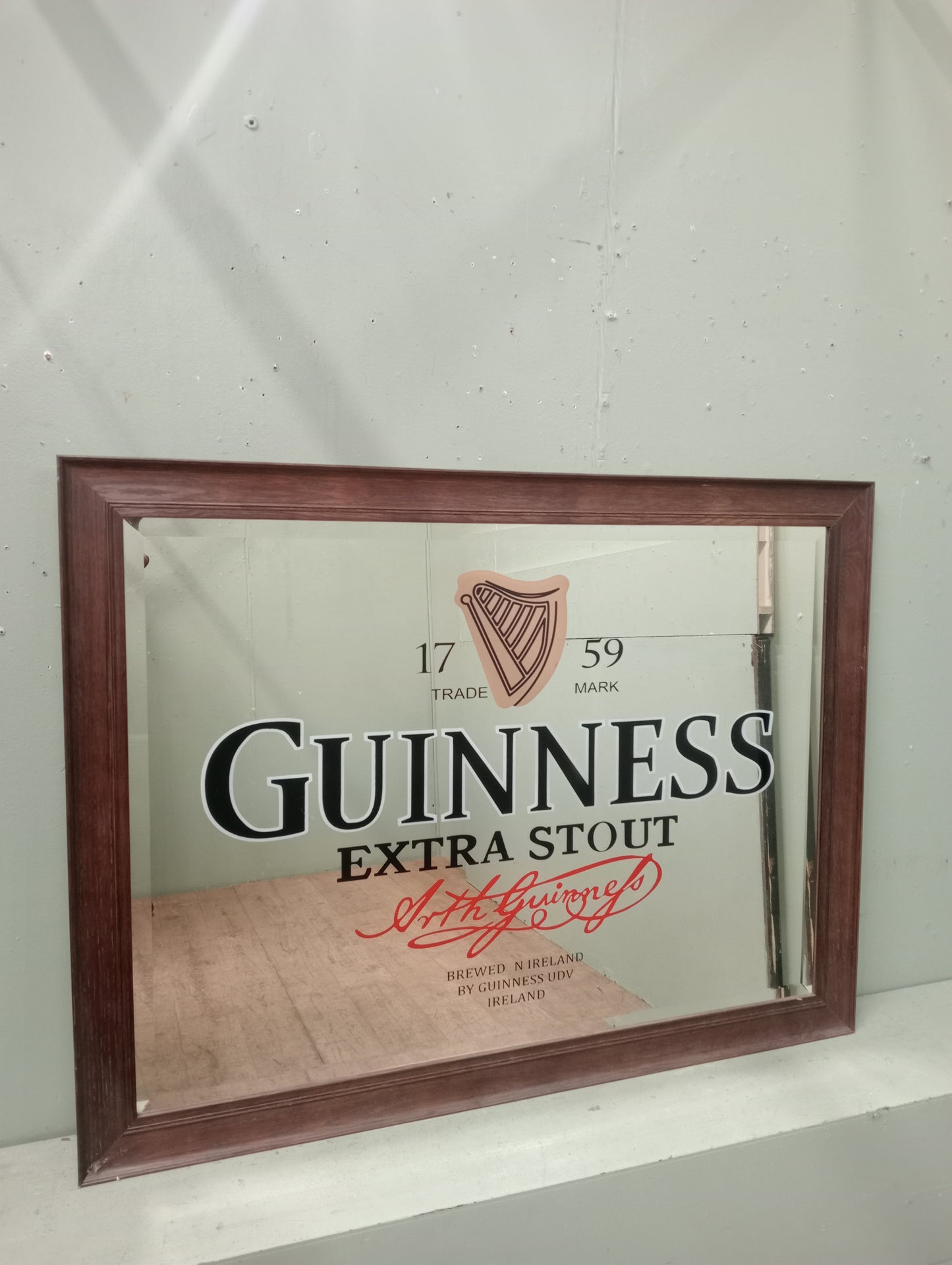 Guinness mirror bevelled glass
