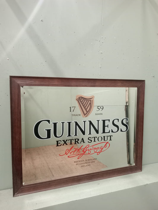 Guinness mirror bevelled glass