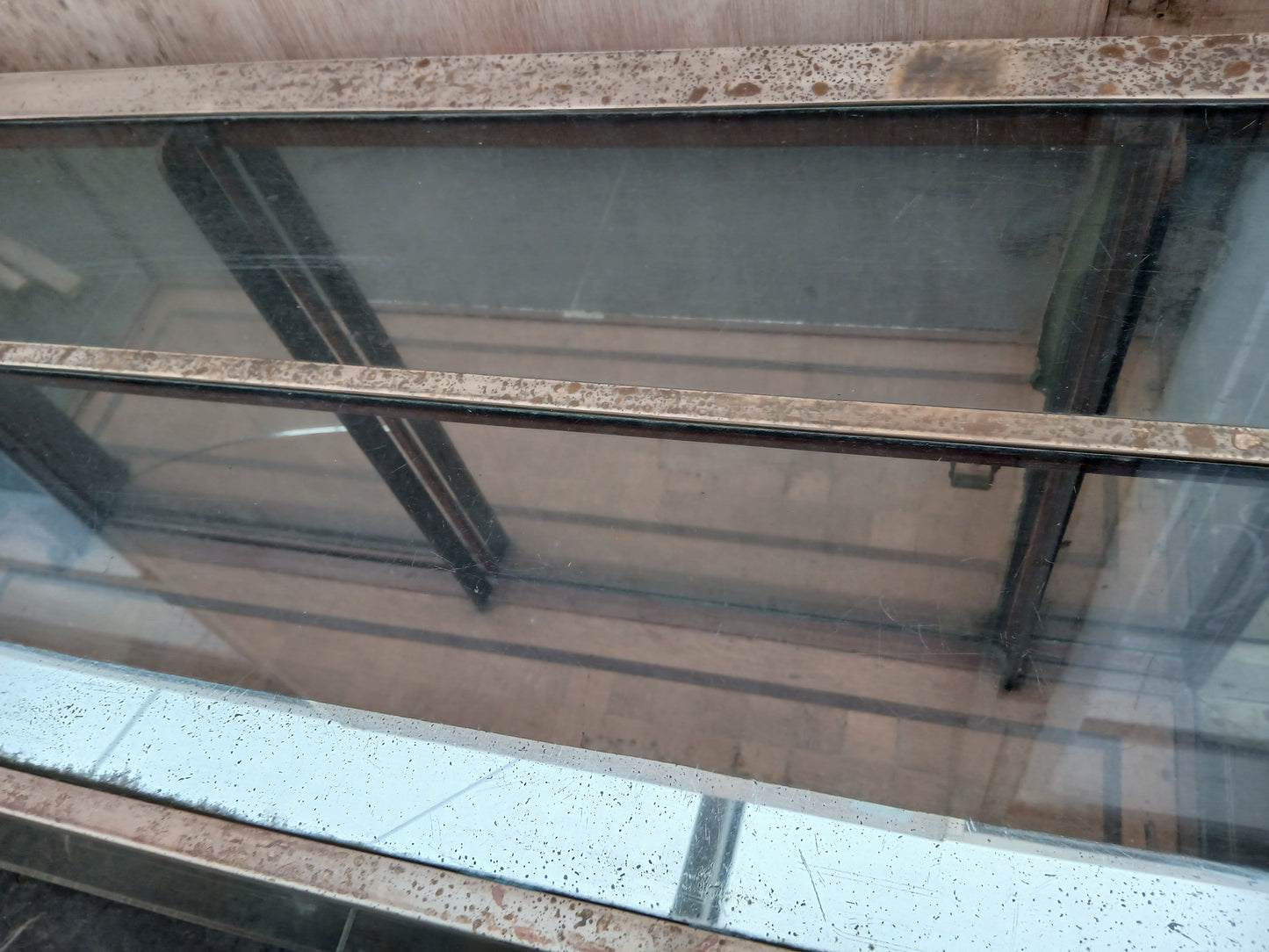 Haberdashery shop cabinet(A.H.Bex Ltd - Dublin) brass surround mirrored back
